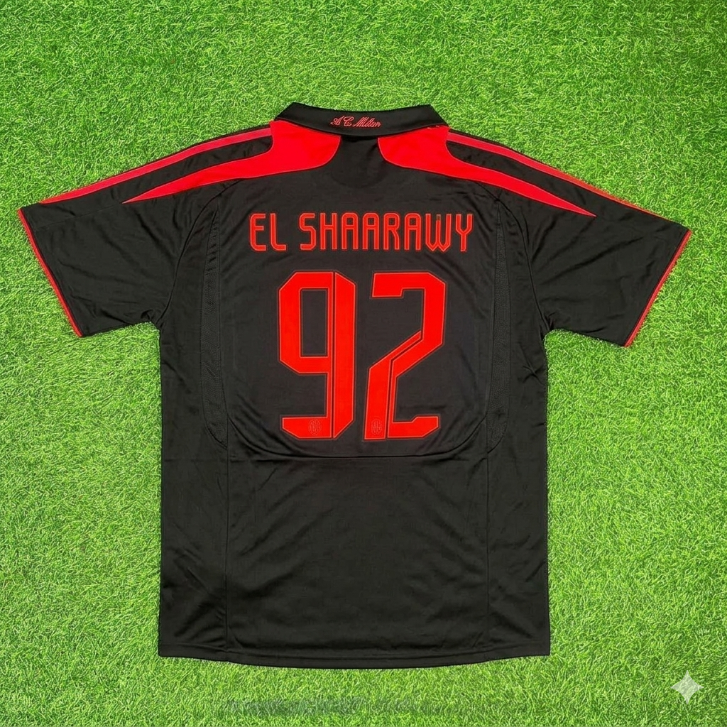 Stephen El Shaarawy AC Milan Black Retro Third Football Jersey – Back View