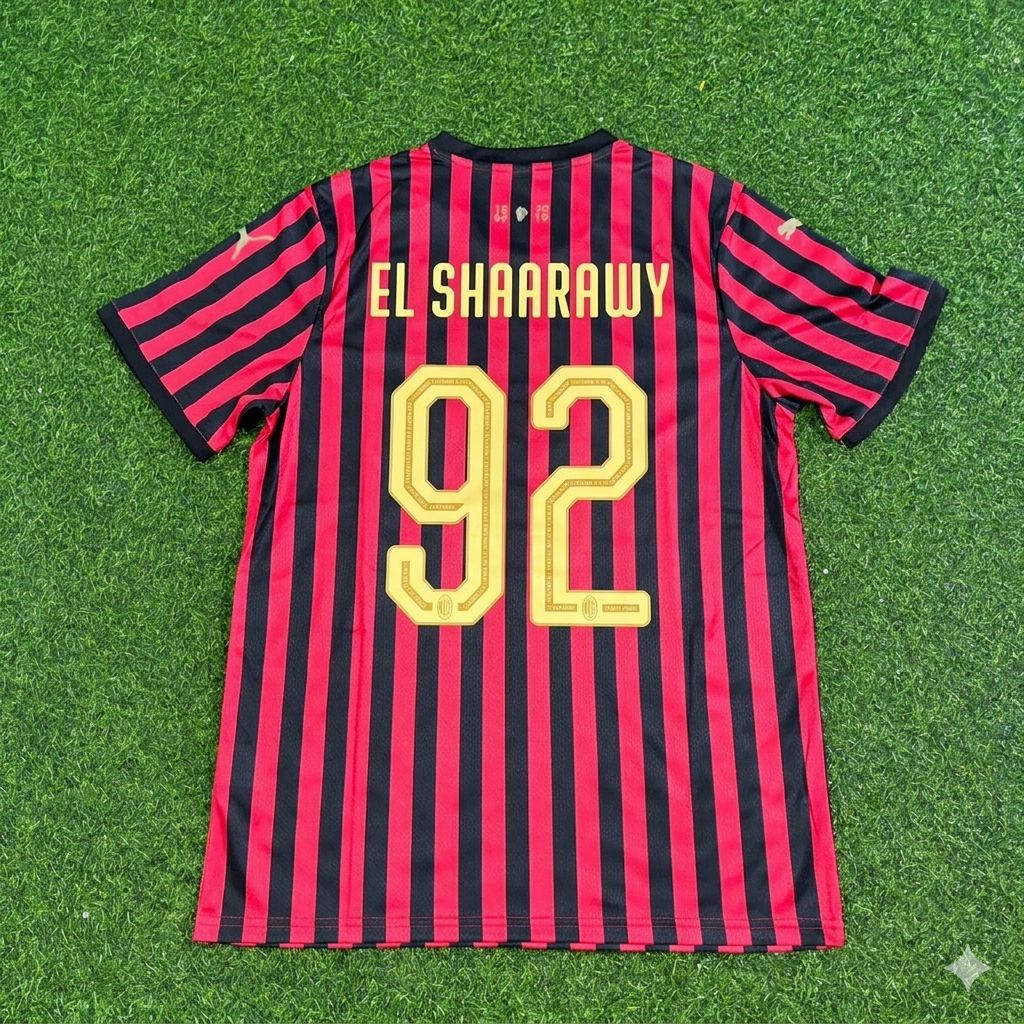 Stephen El Shaarawy AC Milan 120th Anniversary Special Golden Retro Football Jersey – Back View