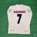 1996 Steve McManaman Liverpool 1997 Retro Away White Long Sleeve Football Jersey – Back View