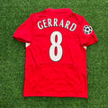 Steven Gerrard 8 – Liverpool 2005 Champions League Final Red Retro Jersey – Back View