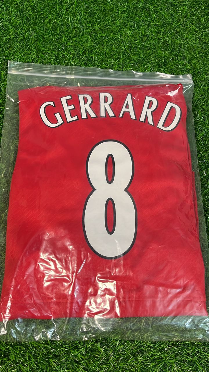 2005 Steven Gerrard 8 Liverpool Champions League Final Istanbul Kids Football Jersey for Children Personnalisable – Detailed View