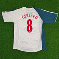 2006 Steven Gerrard Liverpool 2007 White Retro Football Jersey – Back View