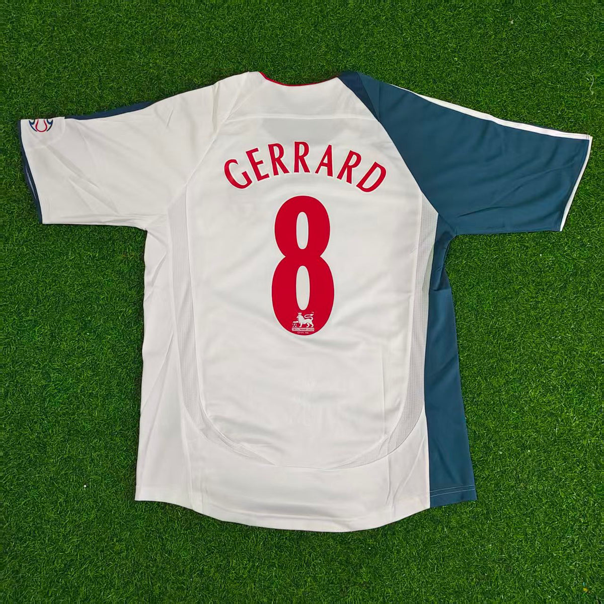 2006 Steven Gerrard Liverpool 2007 White Retro Football Jersey – Back View
