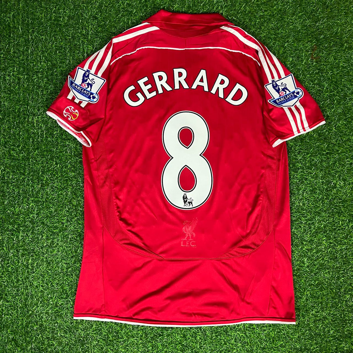 2007/08 Steven Gerrard Liverpool Premier League Football Jersey – Back View