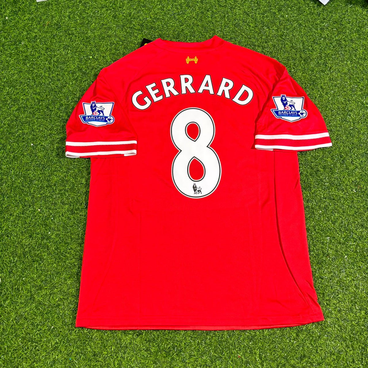 2013/14 Steven Gerrard Liverpool Season Red Retro Football Jersey – Back View
