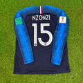 France 2018 World Cup Final Long Sleeve Retro Football Jersey – Steven Nzonzi – Back View