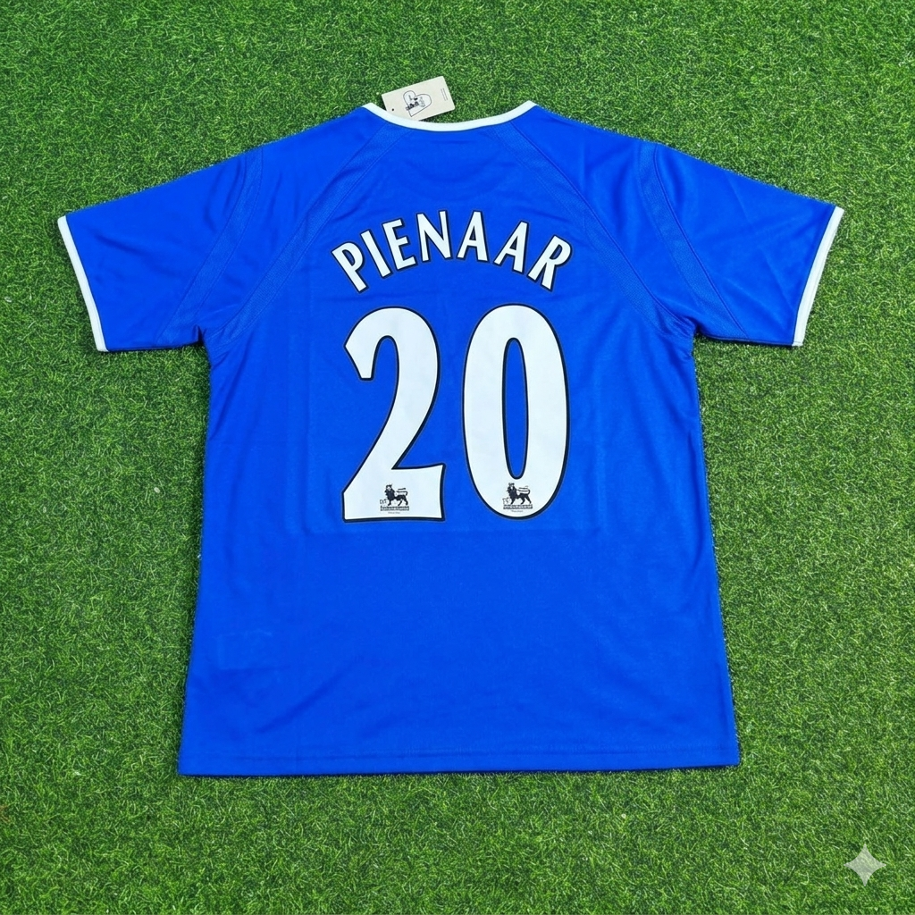 Steven Pienaar #20 Everton Fc Blue Retro Football Jersey – Back View