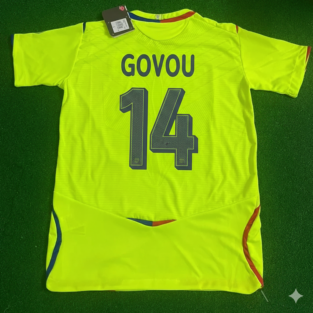 2008 Sidney Govou Olympique Lyon 2009 Third Football Jersey – Back View