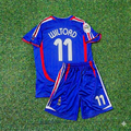 Sylvain Wiltord #11 France 2006 World Cup Kids Blue Retro Football Jersey – Back View