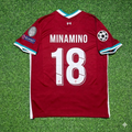 Liverpool 2019 2020 Home Retro Football Jersey – Takumi Minamino 18# – Back View