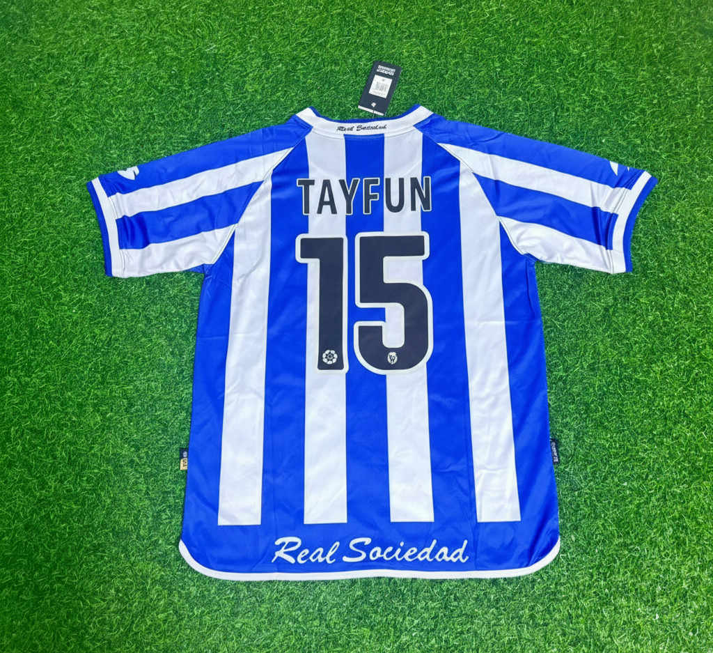 Real Sociedad 2002/2003 Retro Football Jersey – Tayfun Korkut – Back View