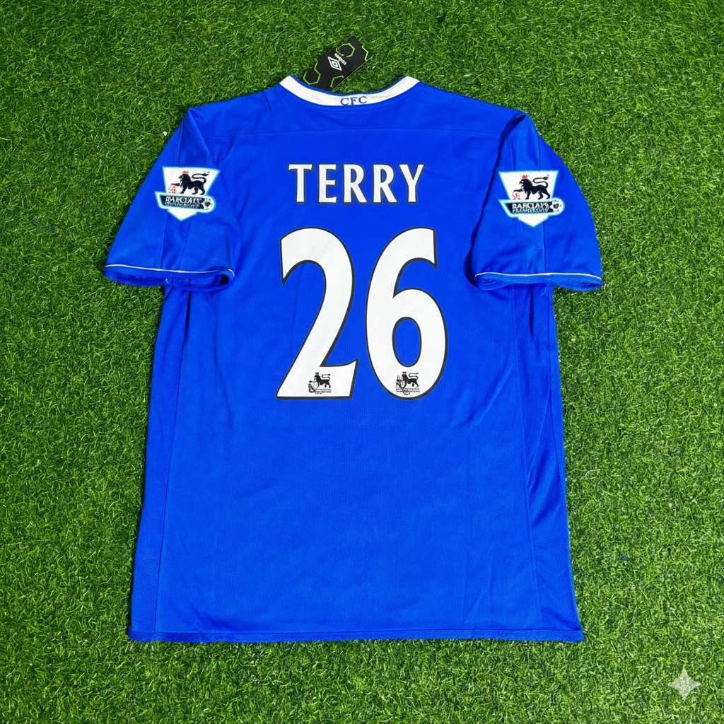 Chelsea 2003 2005 Season Home Navy Blue Retro Jersey – John Terry – Back View
