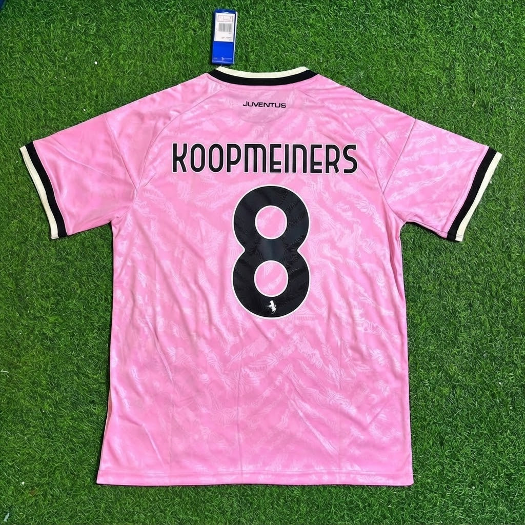 Teun Koopmeiners #8 Juventus 2026/2027 New Season Away Pink Football Jersey – Back View