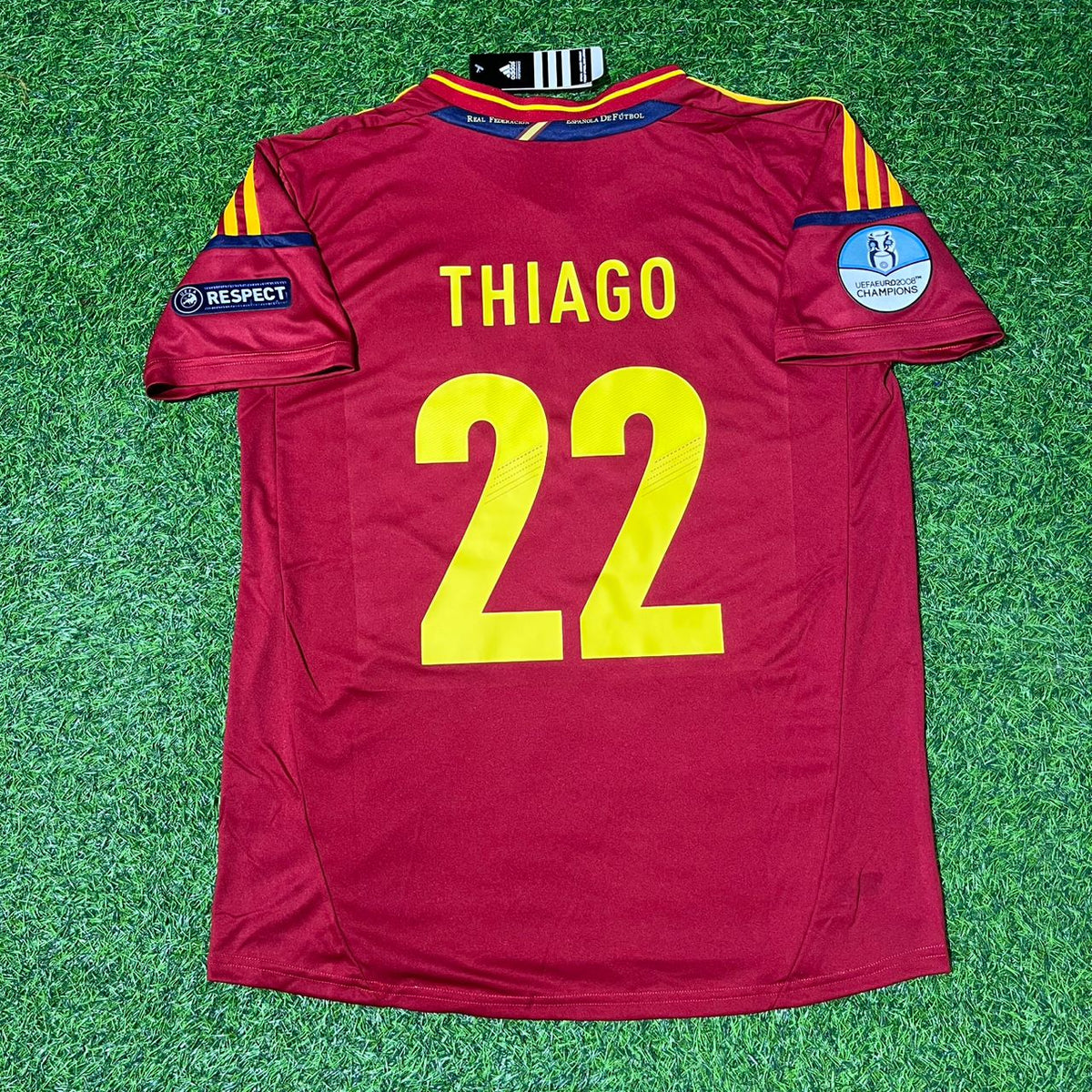 2012 Spain EURO Thiago Alcantara Final Retro Football Jersey – Back View