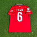 2022 Thiago Alcantara #6 Liverpool Champions League Final Home Retro Football Jersey – Back View