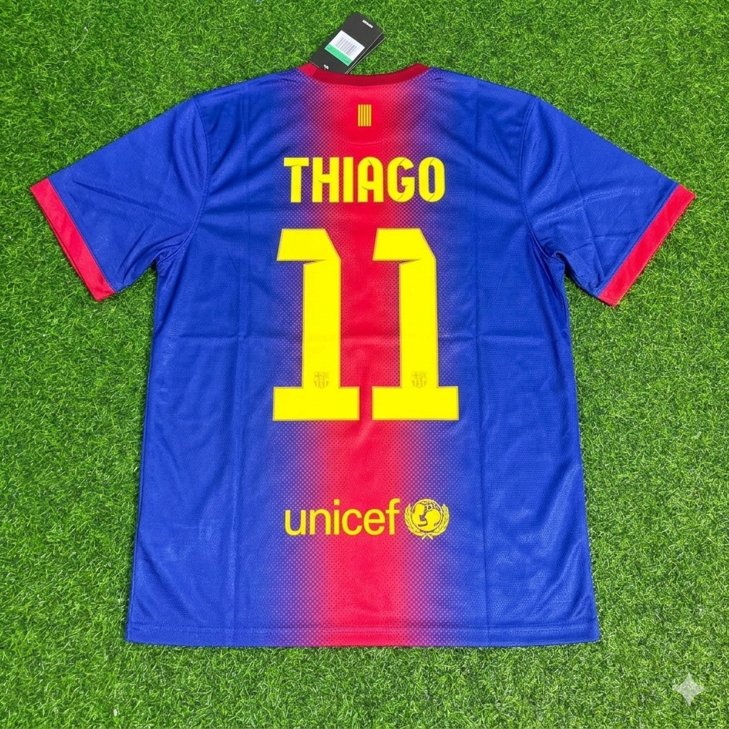 Barcelona 2012/2013 Retro Home Football Jersey – Thiago Alcantara – Back View