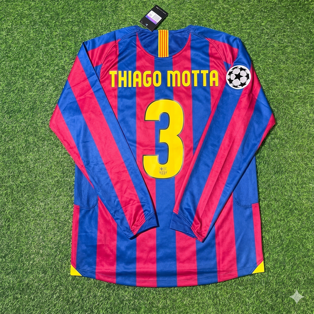 2006 Thiago Motta Barcelona Final Retro Football Jersey – Back View
