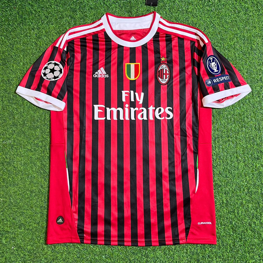 Thiago Silva 33 - AC Milan Home 2011/12 Retro Kit Jersey – Front View