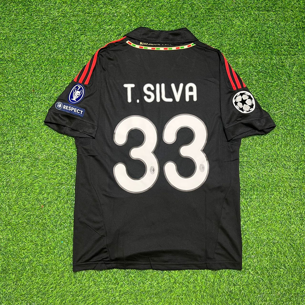 2011/12 Thiago Silva 33 - Milan Third Kit Retro Football Jersey – Back View