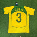 Thiago Silva 3 Brazil Retro Football Jersey – Back View