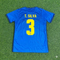 2021 Thiago Silva Brazil Copa America Blue Football Jersey – Back View