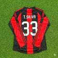 2010/11 Thiago Silva AC Milan Home Log Sleeve Retro Football Jersey – Back View
