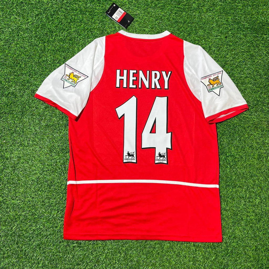 2002/03 Thierry Henry 14 Arsenal EPL Patch Home Retro Football Jersey Collection – Back View