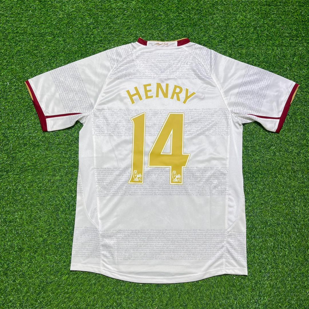 Arsenal 2004 2005 Away Retro White Jersey – Thierry Henry #14 – Back View