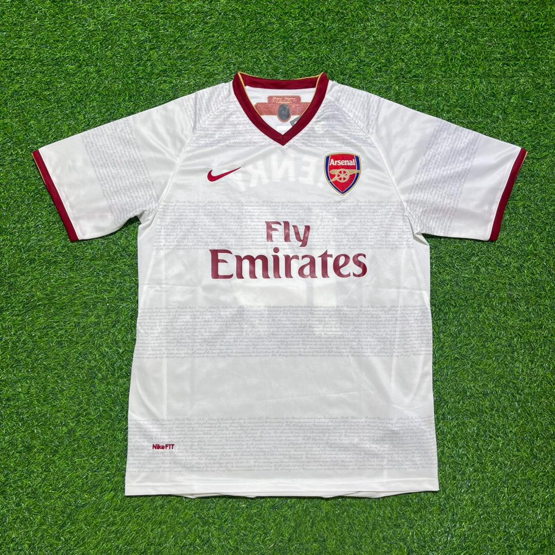 2004 Ashley Cole #3 Arsenal 2005 Away Retro White Football Jersey – Front View
