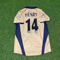 Thierry Henry #14 Arsenal 2001-2002 Away Golden Retro Jersey – Back View