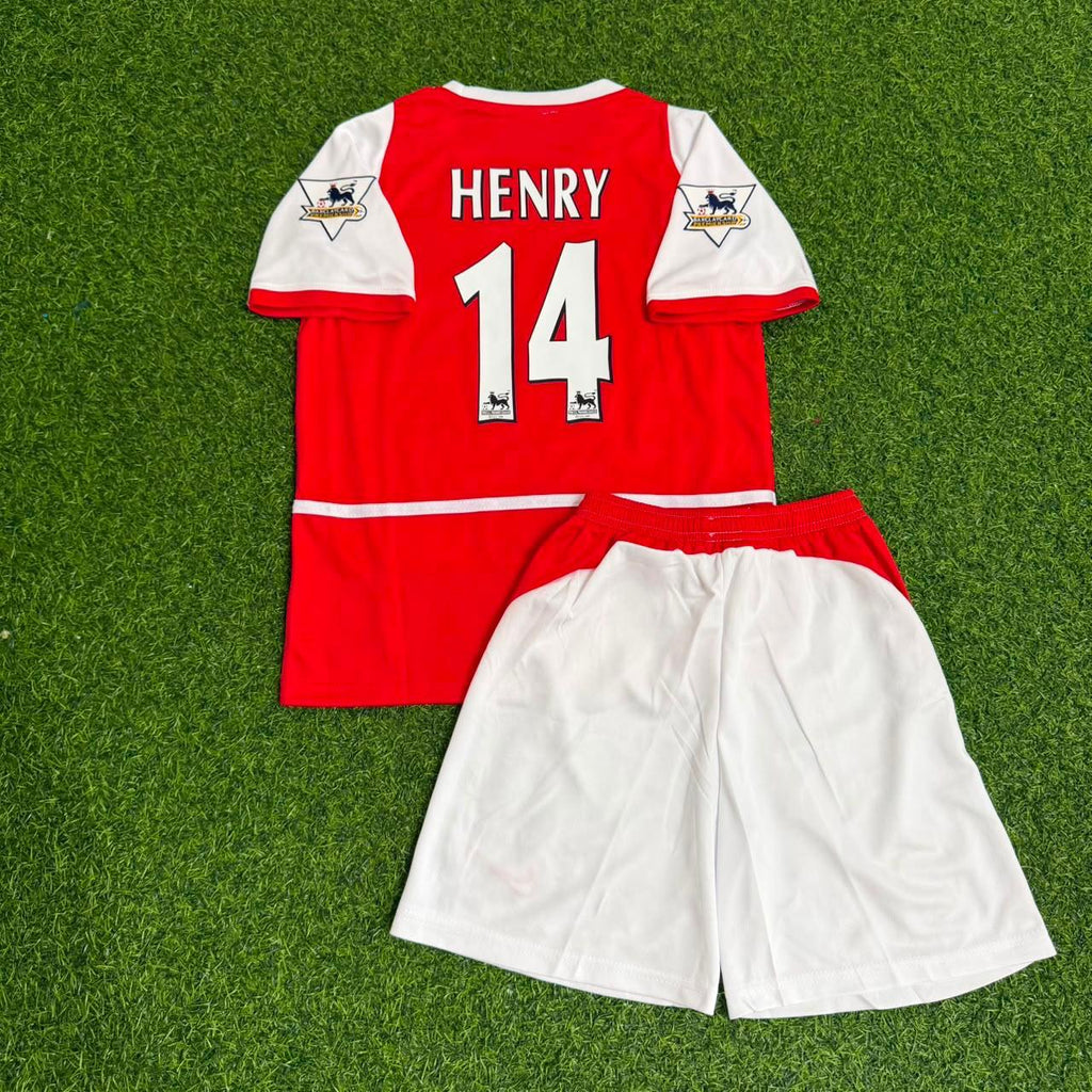 Thierry Henry 14 Arsenal 2002/03 EPL Patch Home Kids Retro Football Jersey – Back View