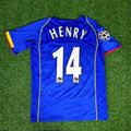 Thierry Henry Arsenal 2004-05 Blue Retro Jersey – Back View