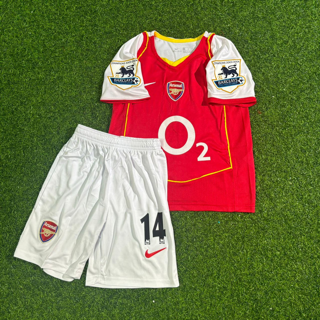 2004/05 Thierry Henry Arsenal Home Kids Football Jersey Collection – Front View