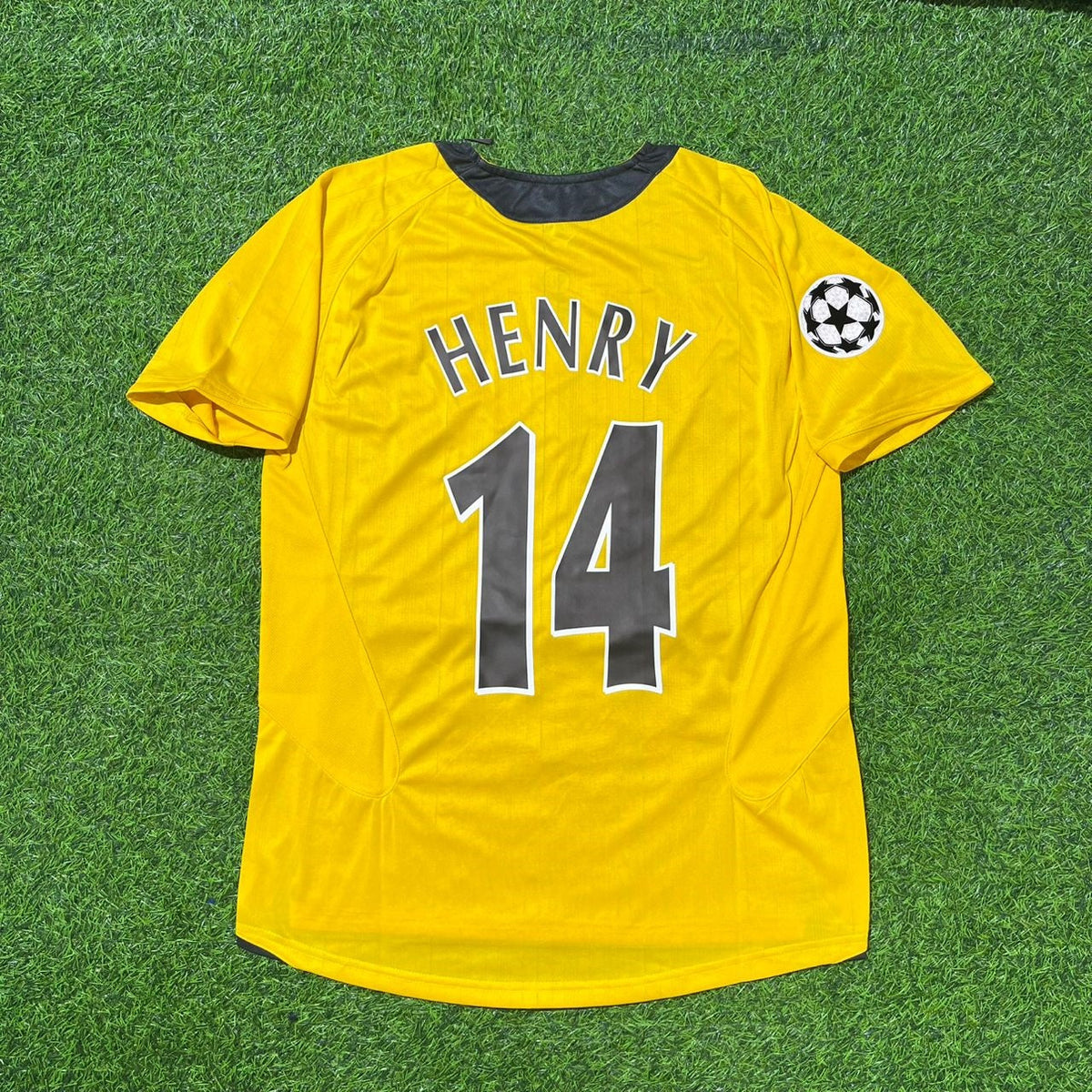 Thierry Henry 14 - Arsenal 2005/06 Yellow Retro Kit Jersey – Back View