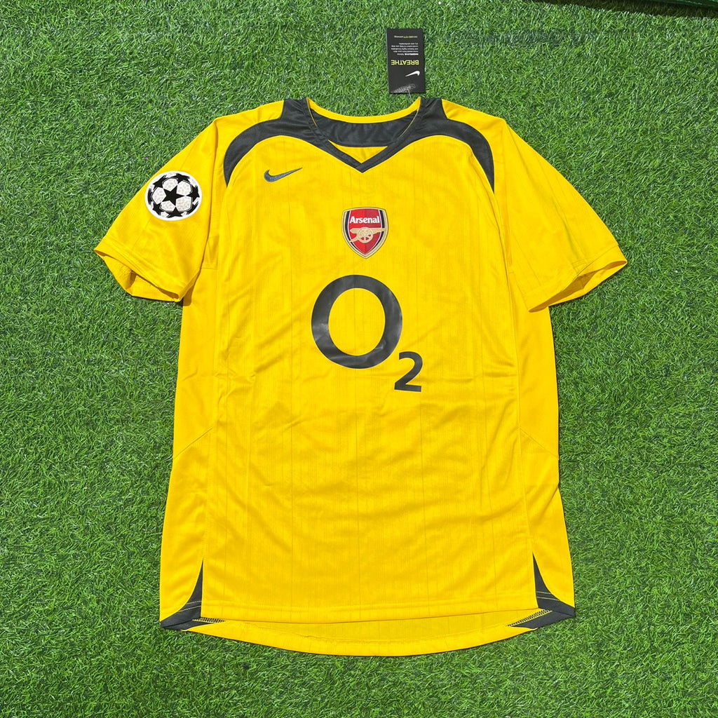Thierry Henry 14 - Arsenal 2005/06 Yellow Retro Kit Jersey – Front View