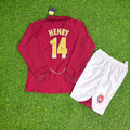 Arsenal 2006 Highbury Burgundy Long Sleeve Kids Retro Football Jersey – Thierry Henry – Back View