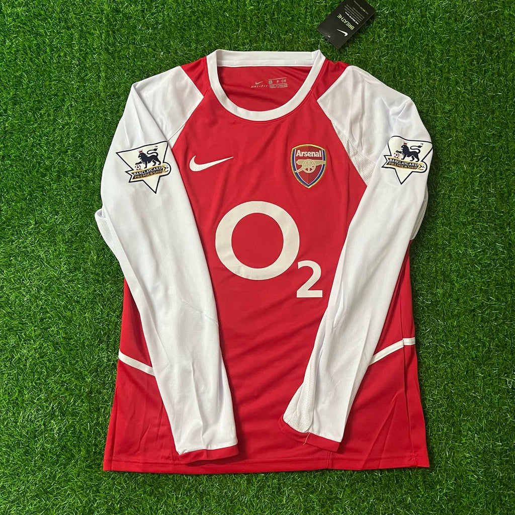 Thierry Henry 14 - Arsenal Home o2 2002 Retro Long Sleeve Kit Jersey – Front View