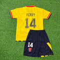 Thierry Henry Arsenal Yellow Kids Retro Football Jersey – Back View
