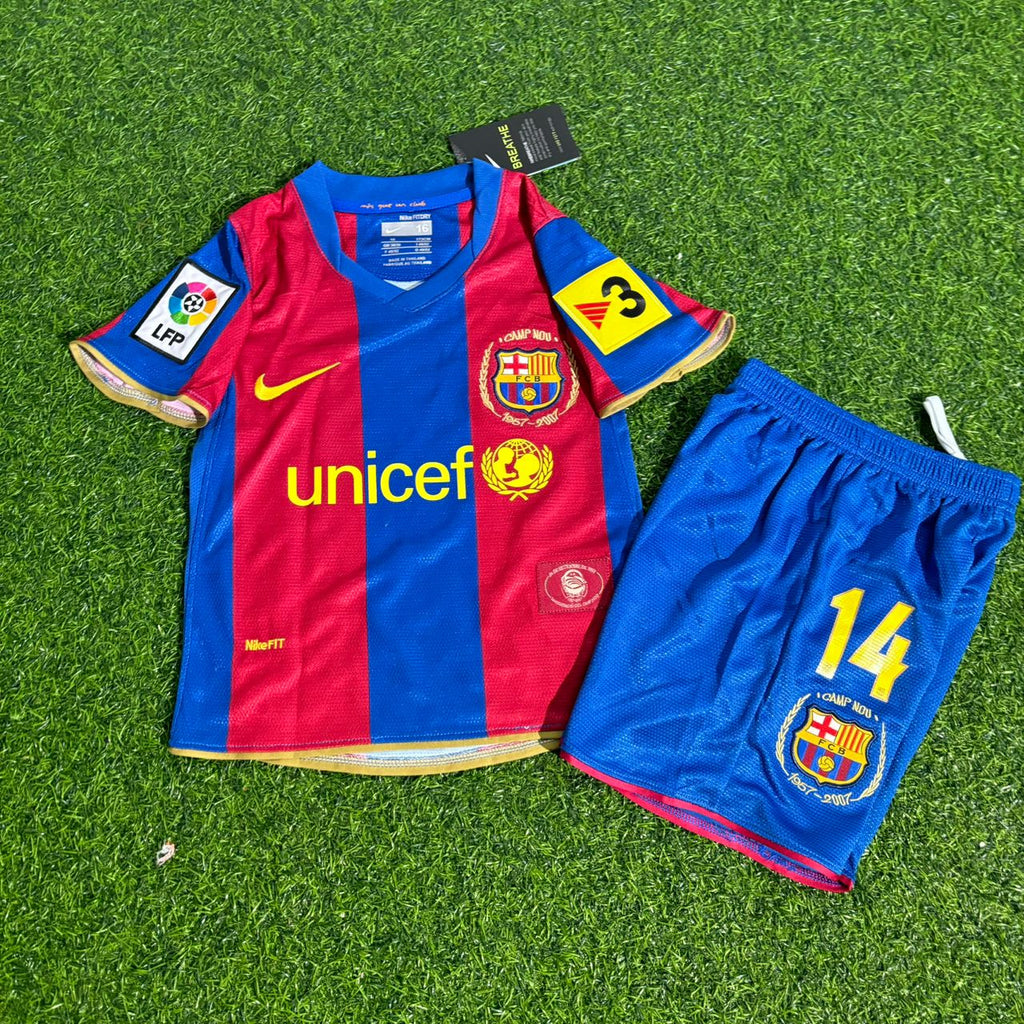 2007/08 Thierry Henry Barcelona Retro Kids Football Jersey – Front View
