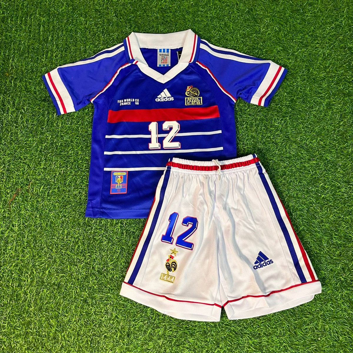 1998 Thierry Henry 14 France Home Kids Football Jersey – Front View