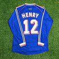 Thierry Henry France 1998 World Cup Retro Long Sleeve Football Jersey – Back View