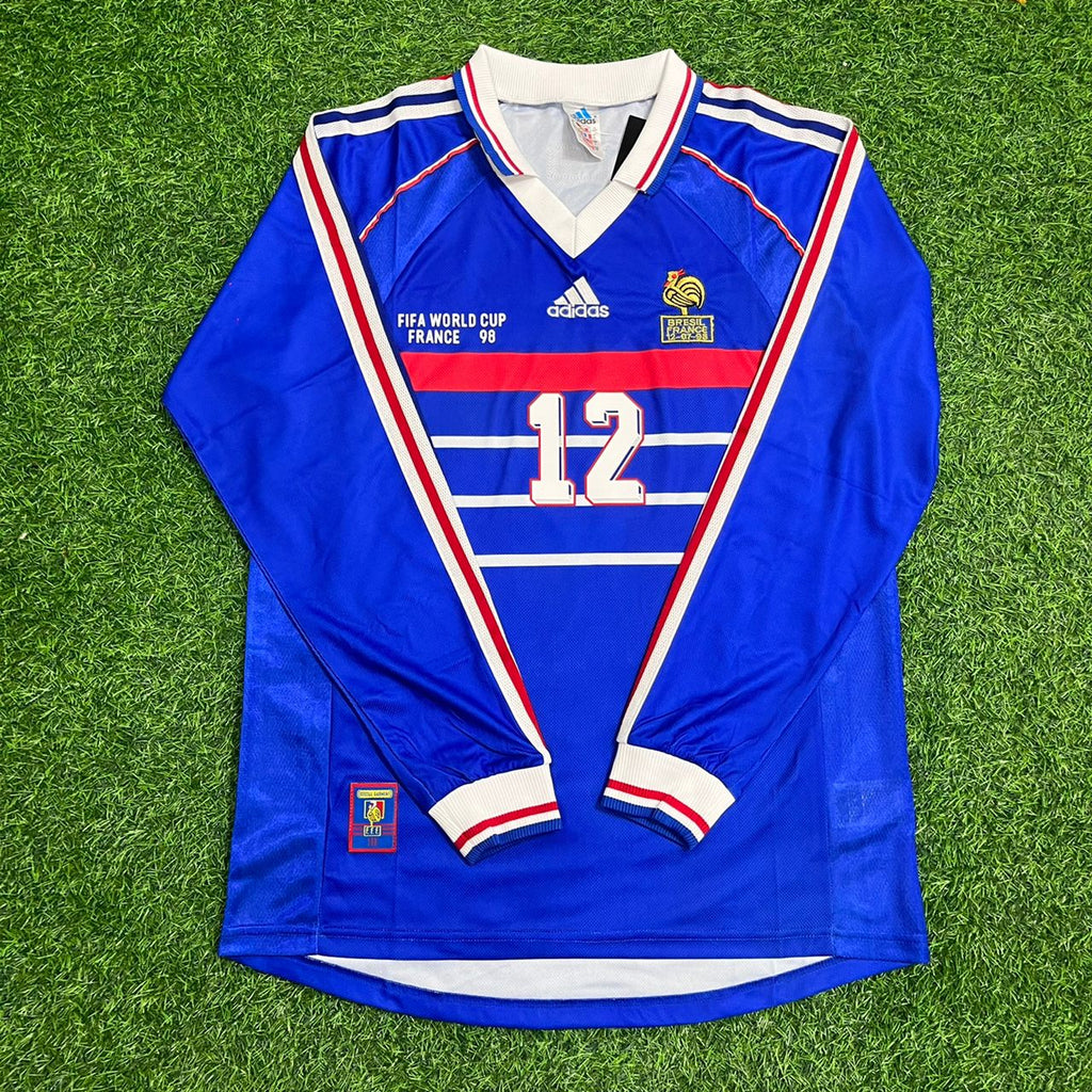 Thierry Henry France 1998 World Cup Retro Long Sleeve Football Jersey – Front View