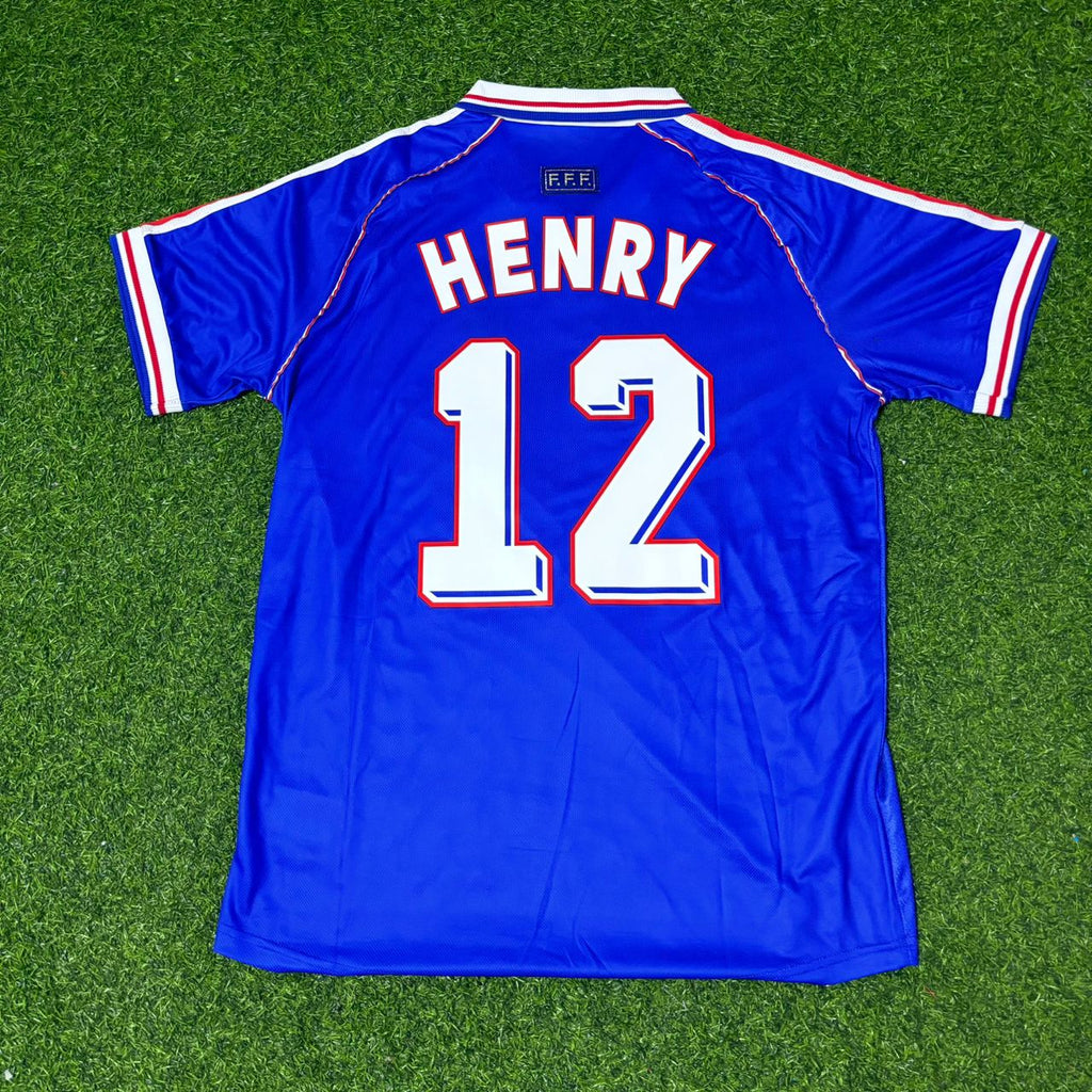 Thierry Henry France 1998 World Cup Retro Football Jersey – Back View