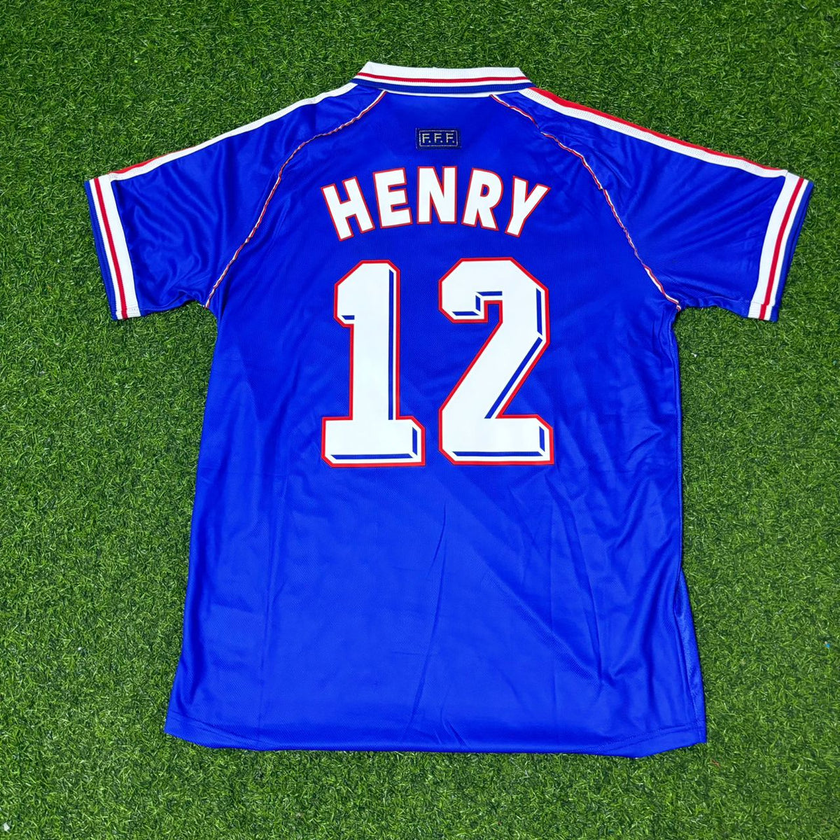 Thierry Henry France 1998 World Cup Retro Football Jersey – Back View