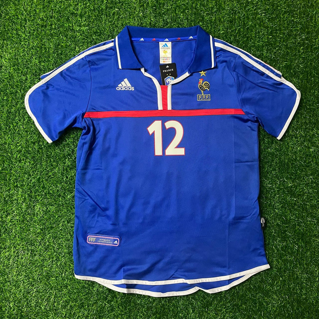 Thierry Henry France 2000 2002 Retro Blue Jersey – Front View