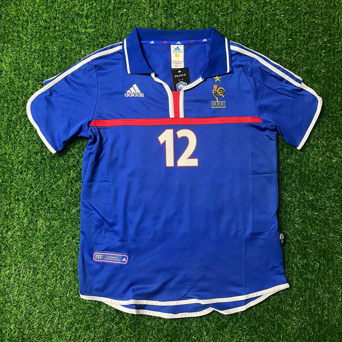 Thierry Henry France 2000 2002 Retro Blue Jersey – Front View