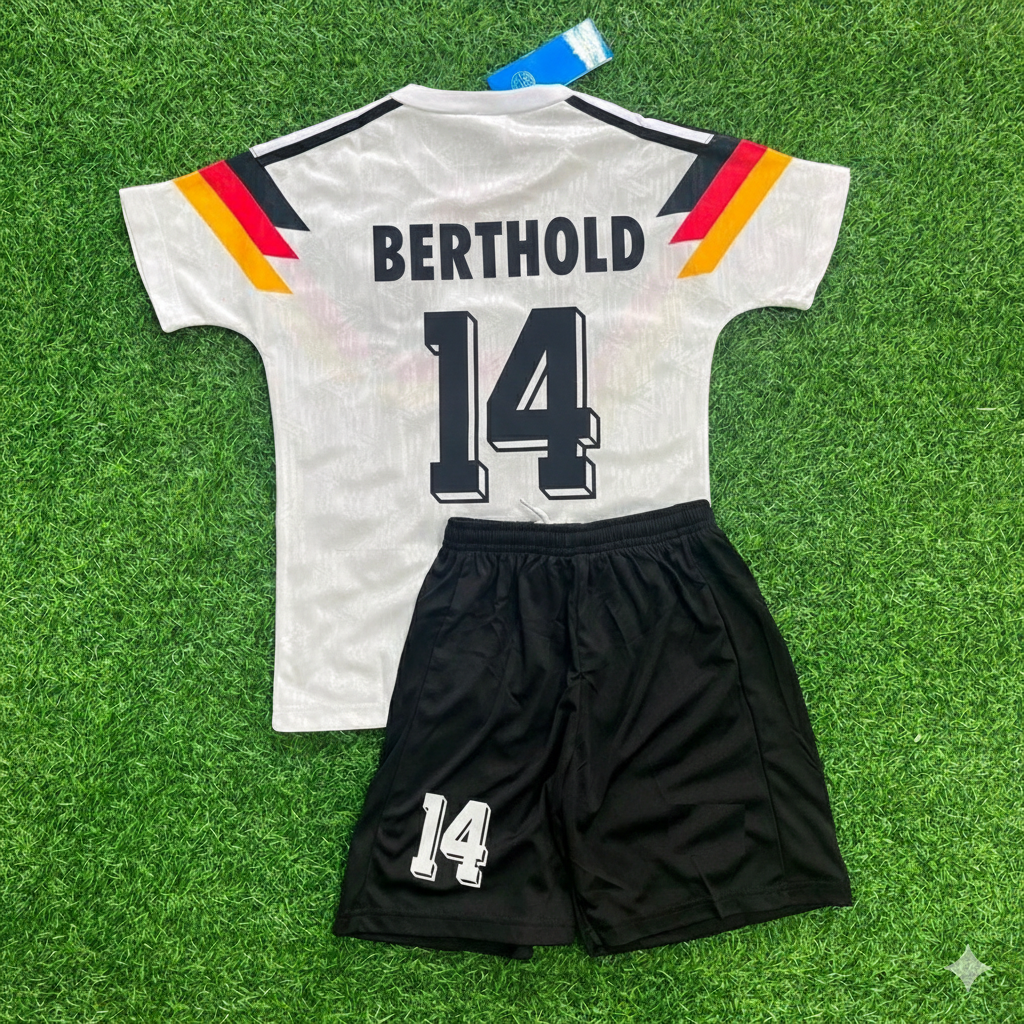 1990 Germany World Cup Thomas Berthold 14- Deutschland Retro Kids Football Jersey - Deutschland Retro Kinder WM 1990 – Back View