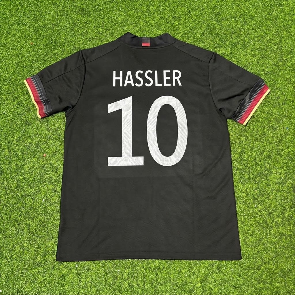 Thomas Häßler #10 Germany Black Retro Football Jersey – Back View