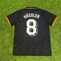 Thomas Hässler Germany Black Polo Retro Commemorative Jersey – Back View