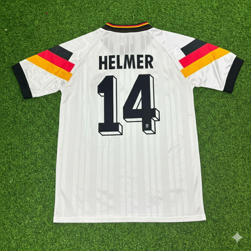 1992 Thomas Helmer Germany Retro Football Jersey – Back View